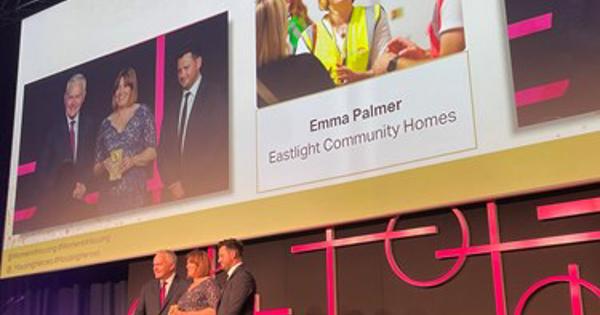 Emma Collects Her Lifetime Achievement Award From Host Huw Edwards Presenter Of Bbc One S Ten O Clock News Copy