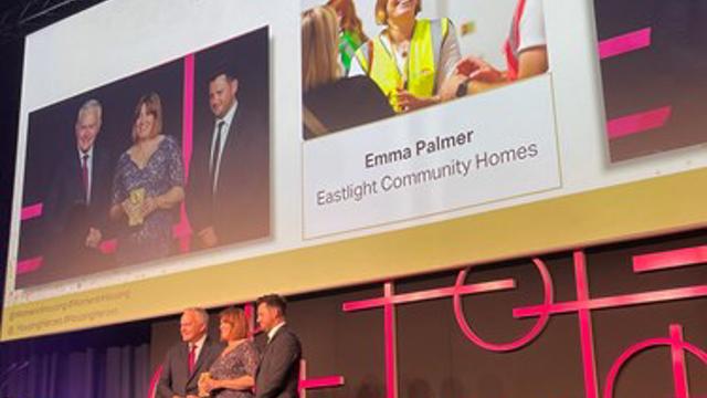 Emma Collects Her Lifetime Achievement Award From Host Huw Edwards Presenter Of Bbc One S Ten O Clock News Copy